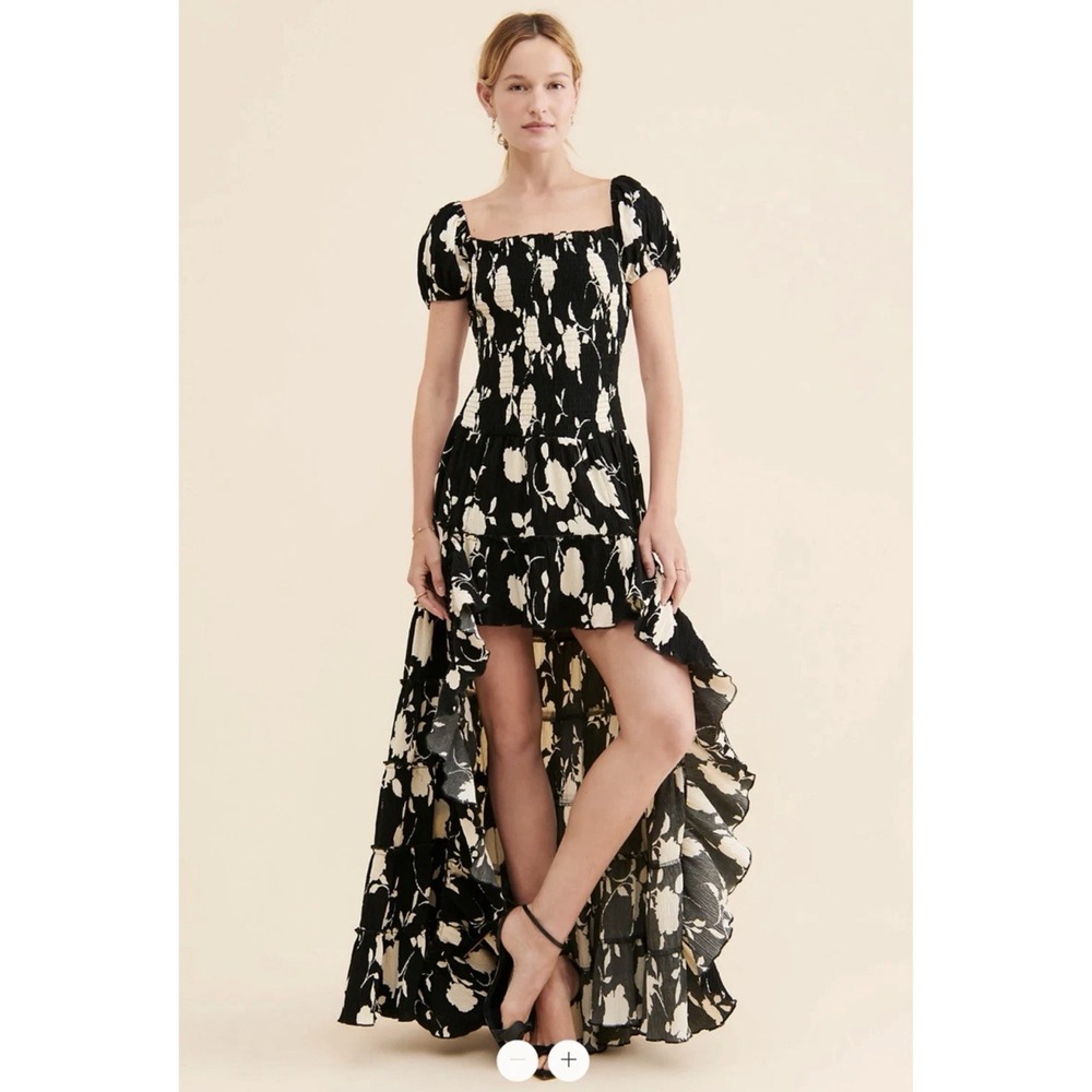 $359 Free People Muche et Muchette Sakura Hi-Low Ruffled Floral Dress ~ S/M EUC!